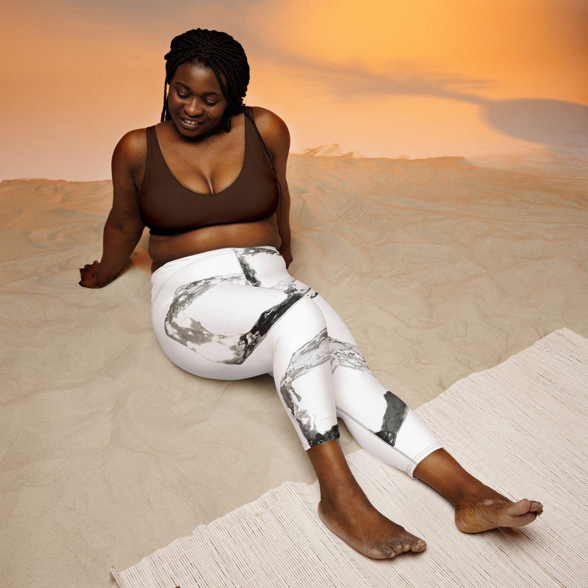 Ice Cube Print Yoga Capri Leggings