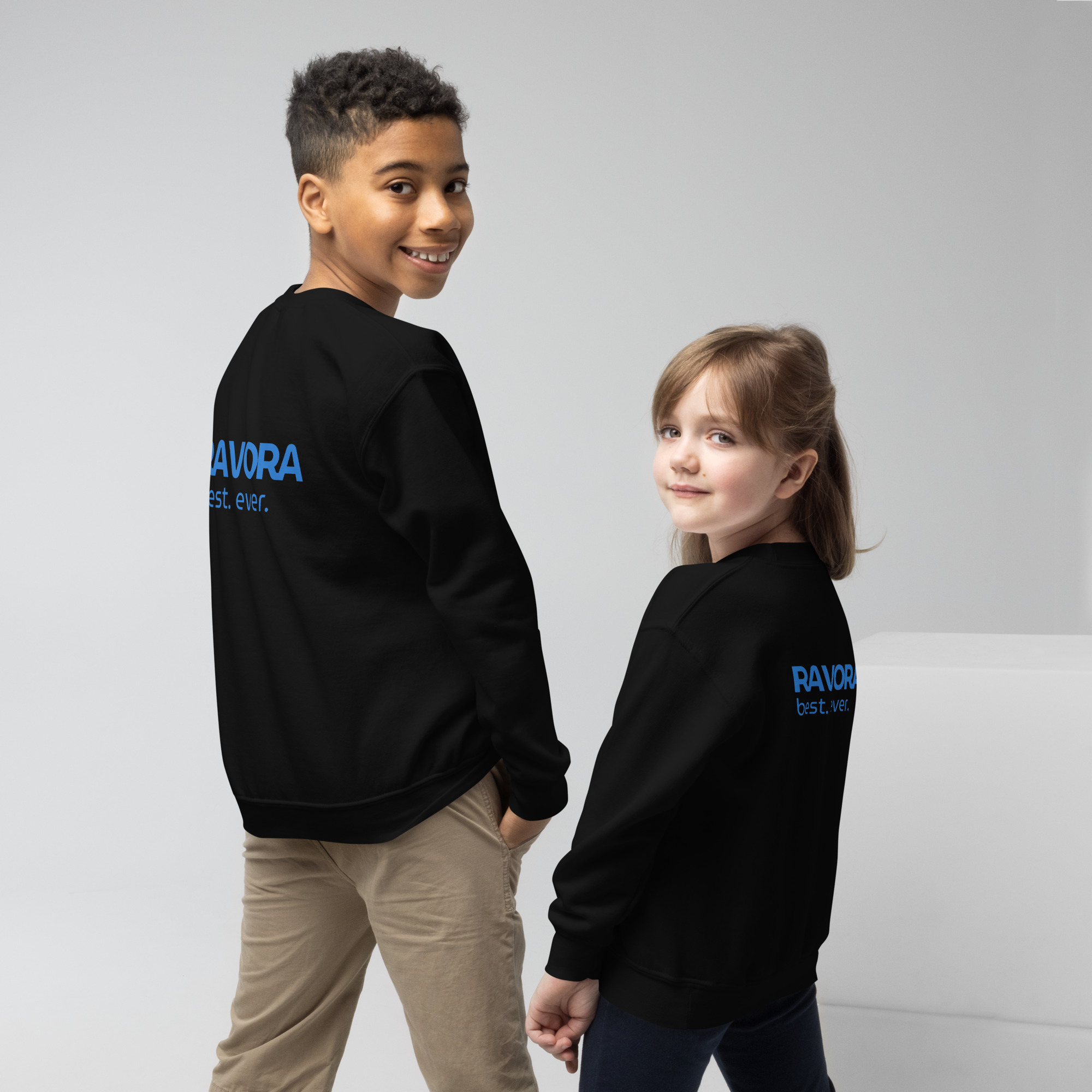 Youth Blue Scribble Crewneck Sweatshirt
