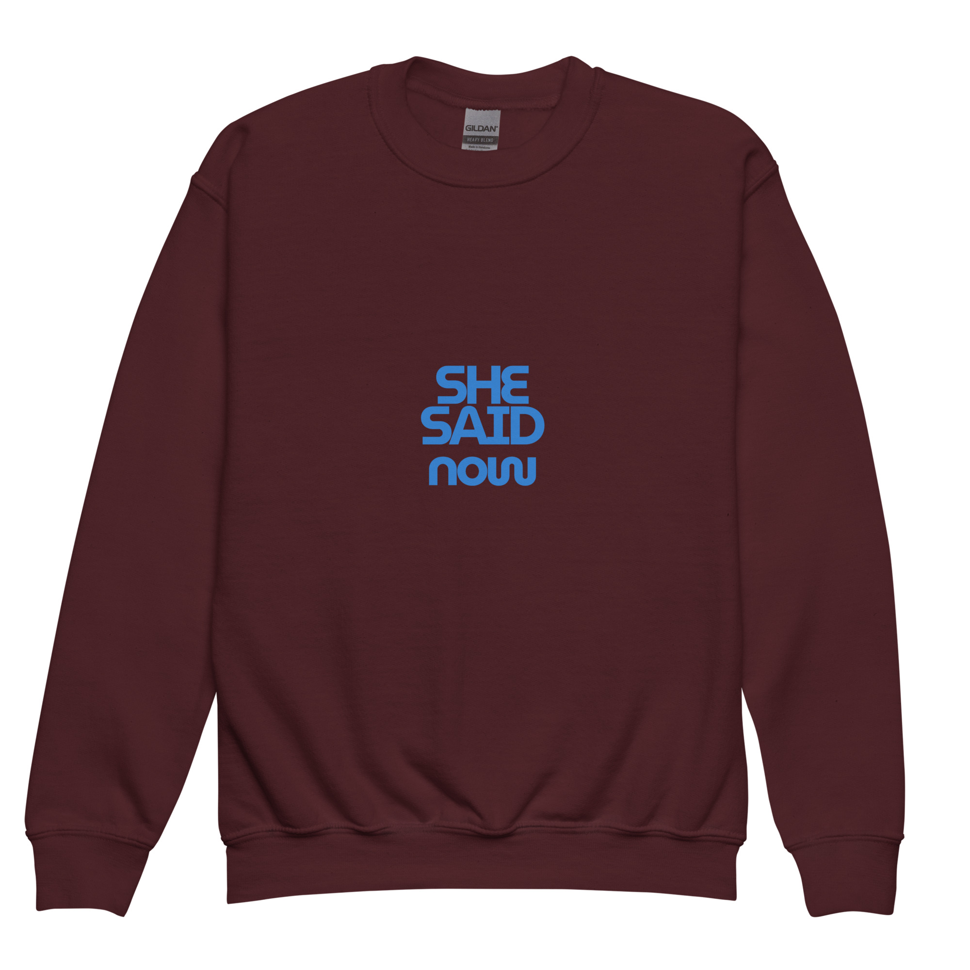 Youth “She Said Now” Crewneck Sweatshirt