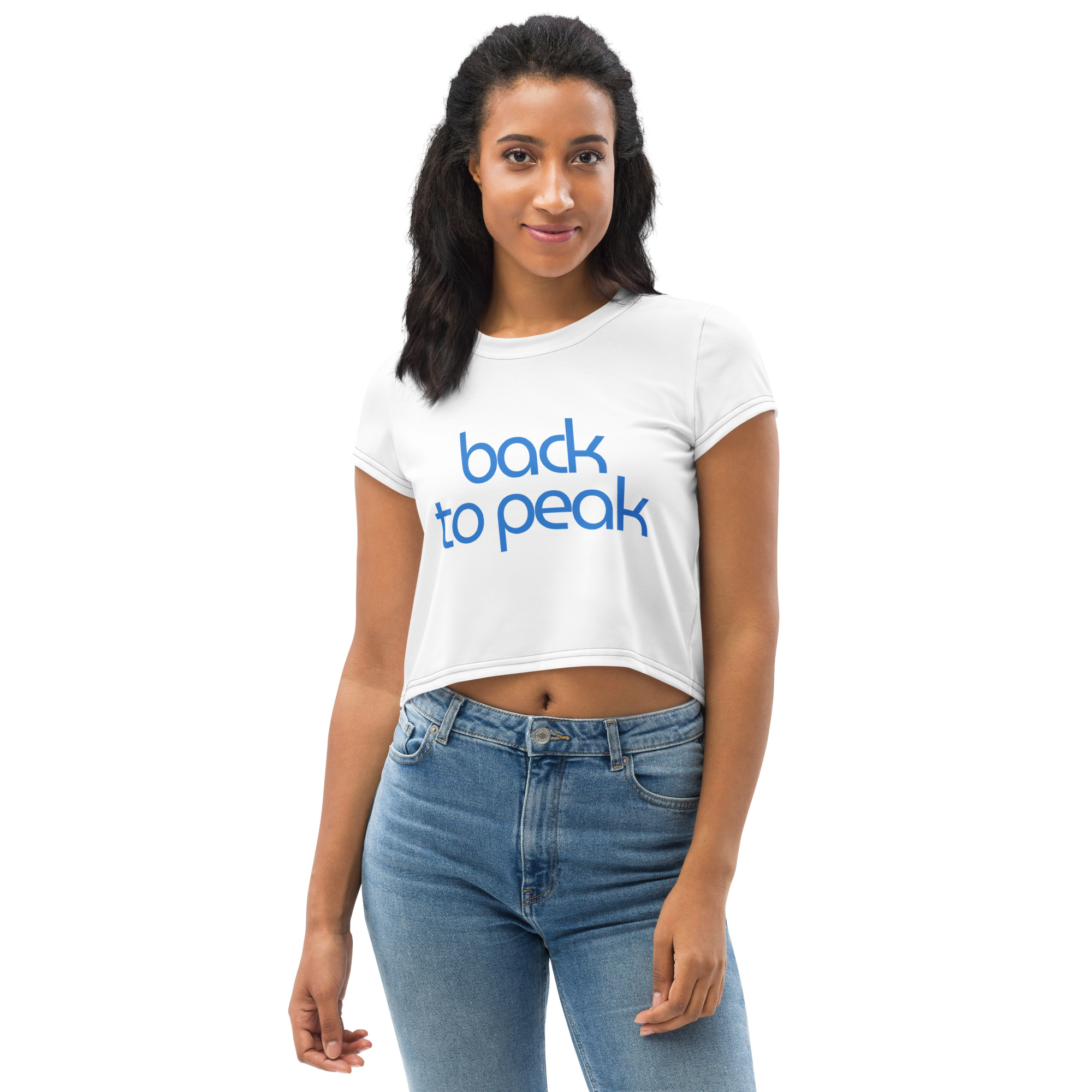 Ladies' sublimation-print crop top