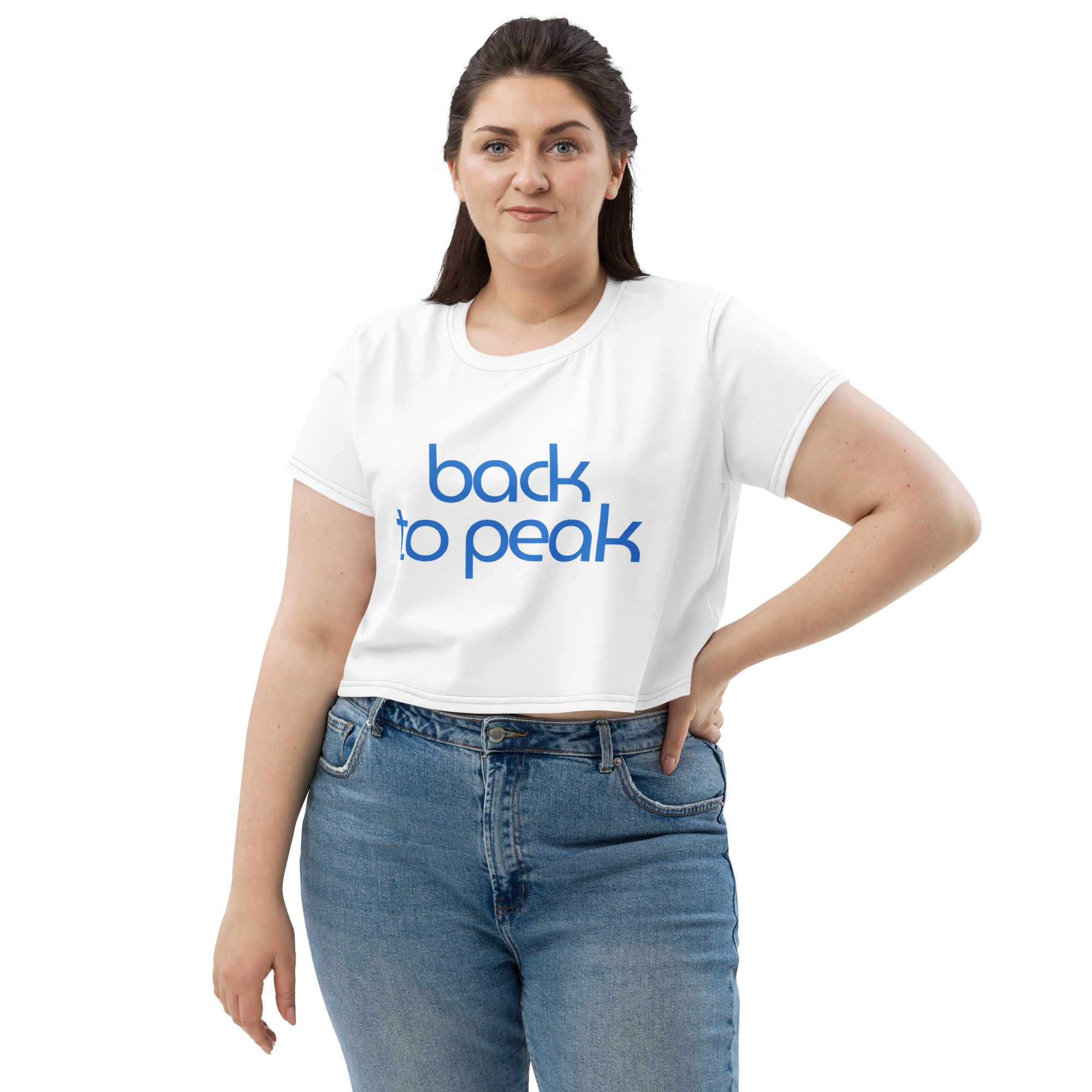 Ladies' sublimation-print crop top