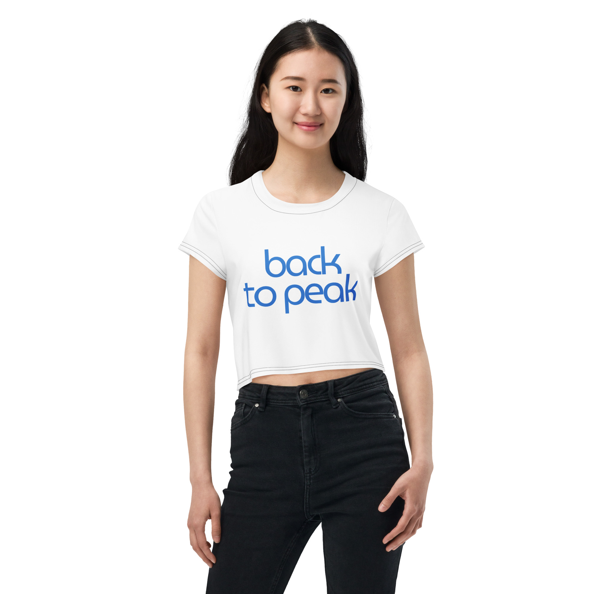 Ladies' sublimation-print crop top