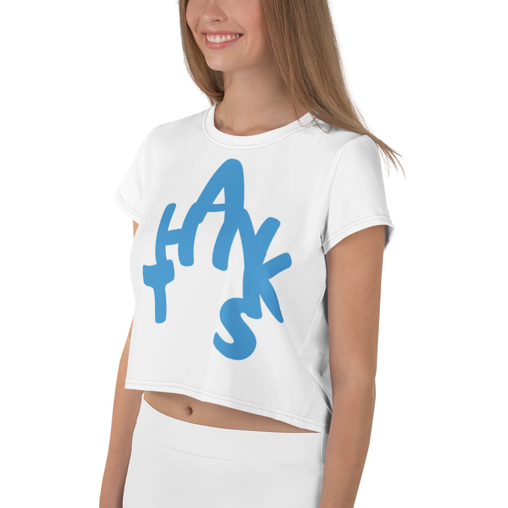 Playful Gratitude Print Cropped Tee