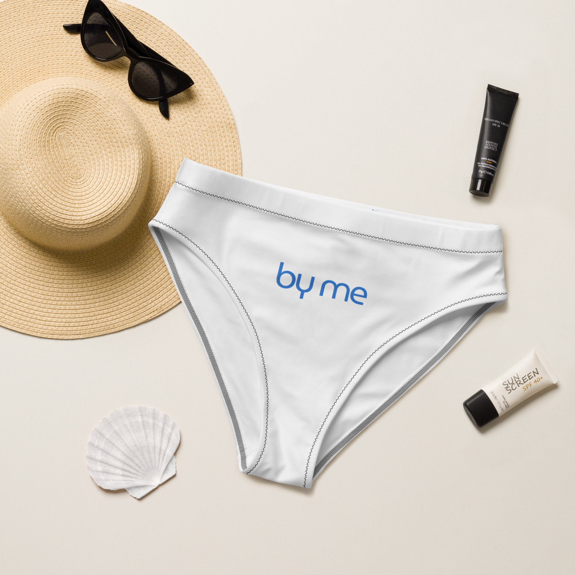 Eco-friendly high-waisted bikini bottom