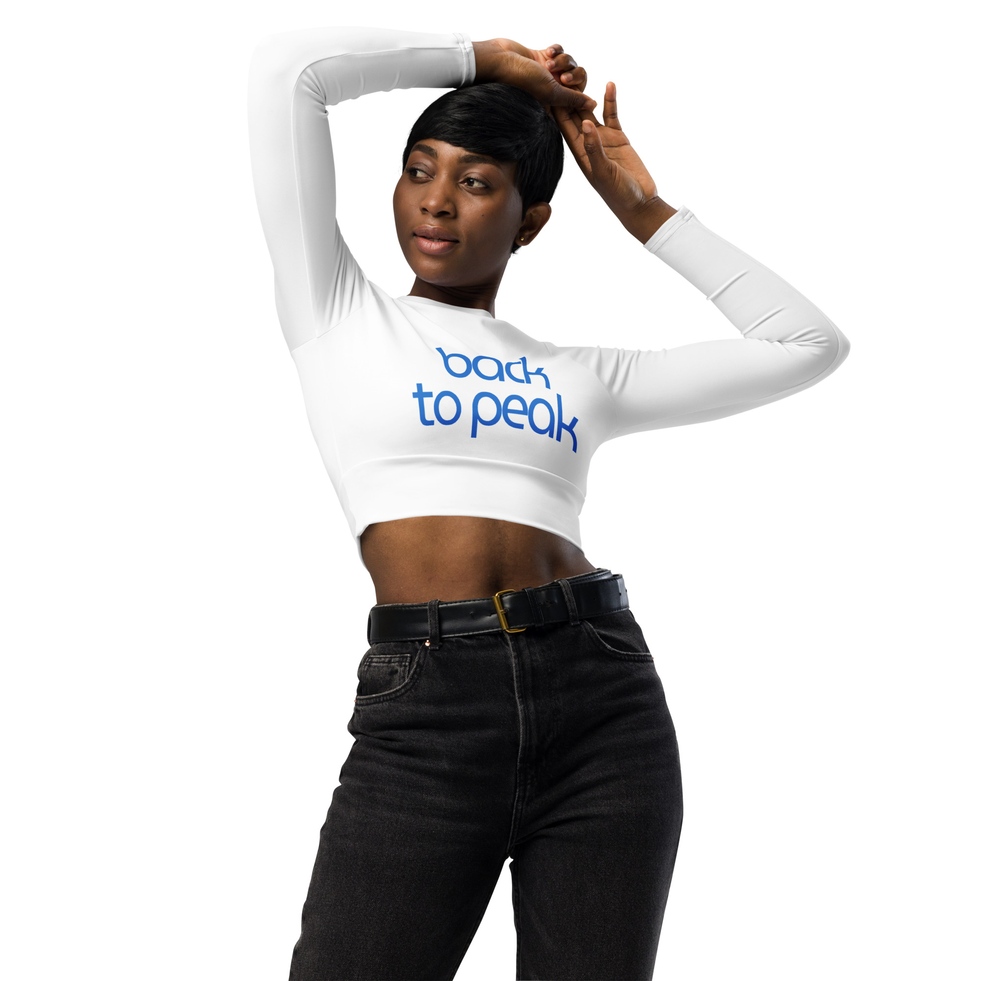 Ladies' sustainable cropped long-sleeve tee