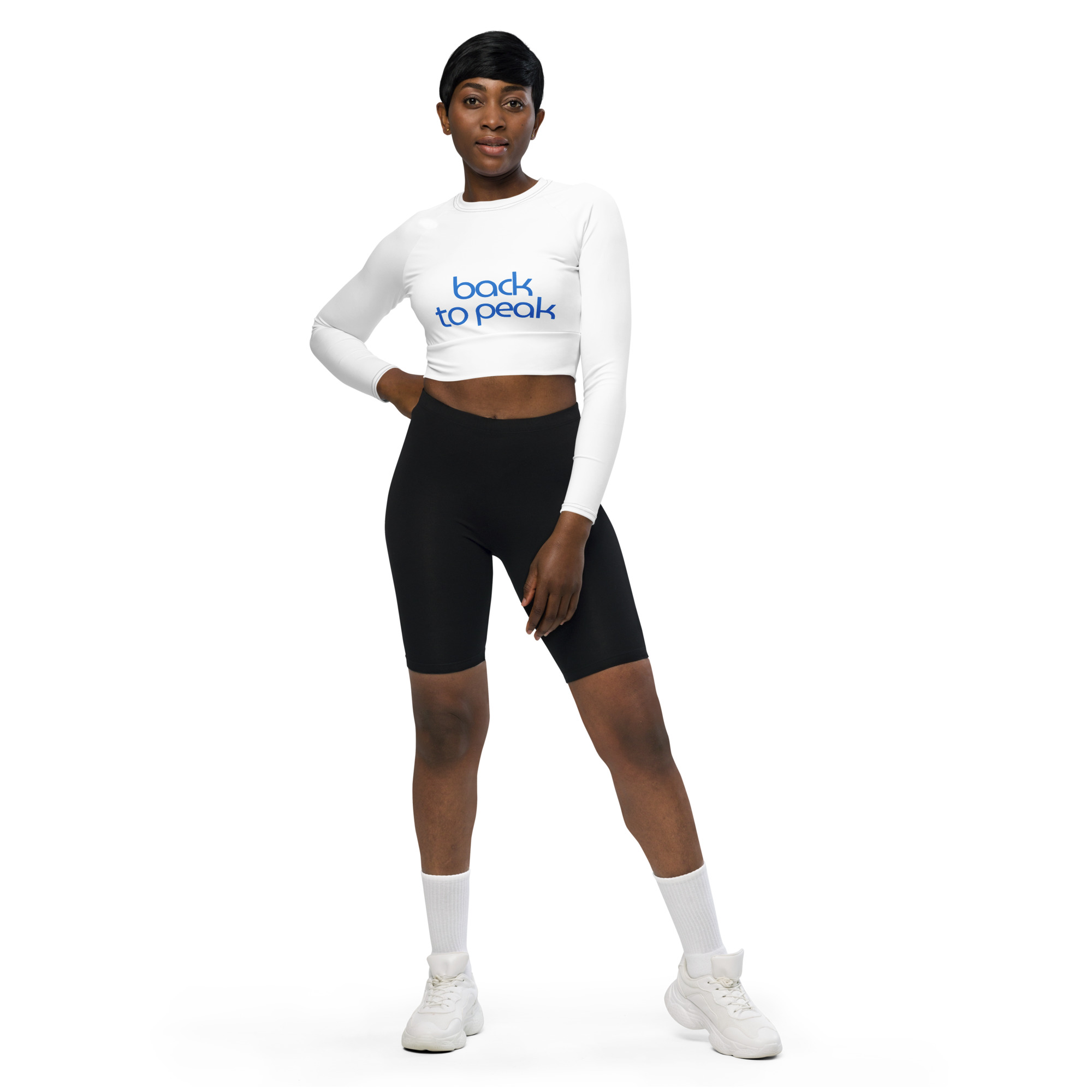 Ladies' sustainable cropped long-sleeve tee