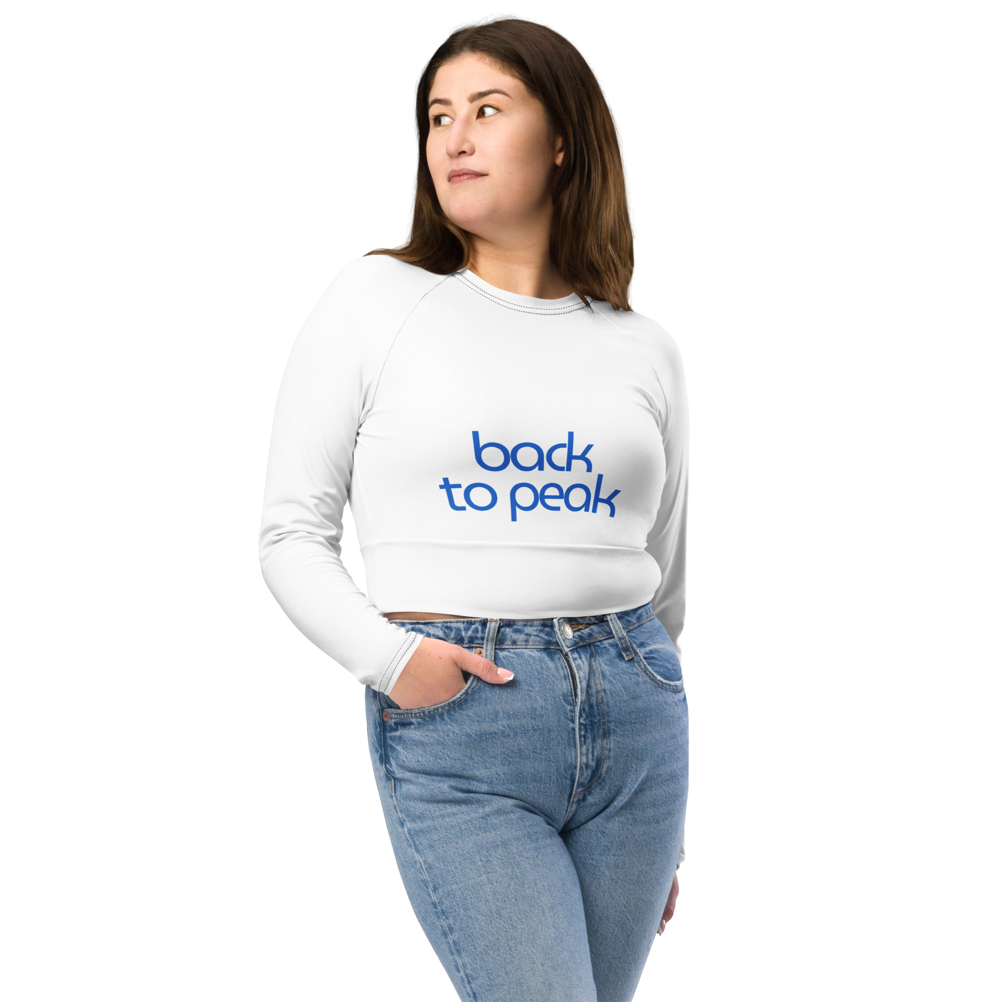 Ladies' sustainable cropped long-sleeve tee