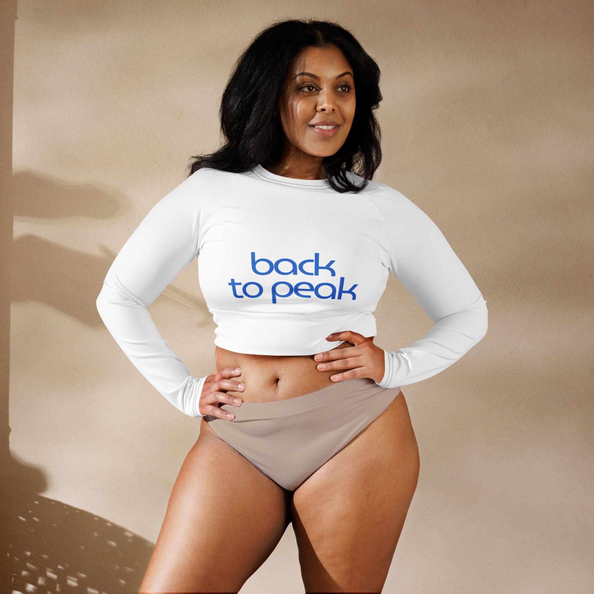 Ladies' sustainable cropped long-sleeve tee