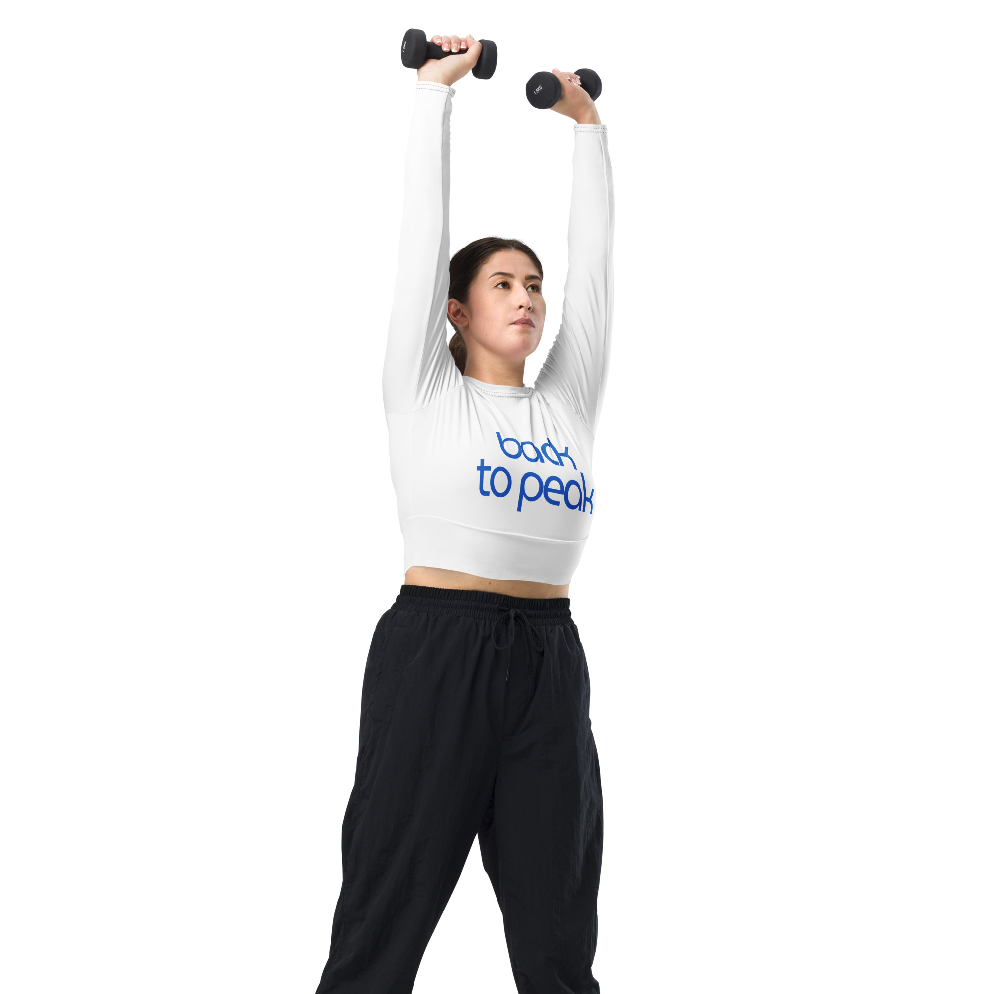 Ladies' sustainable cropped long-sleeve tee