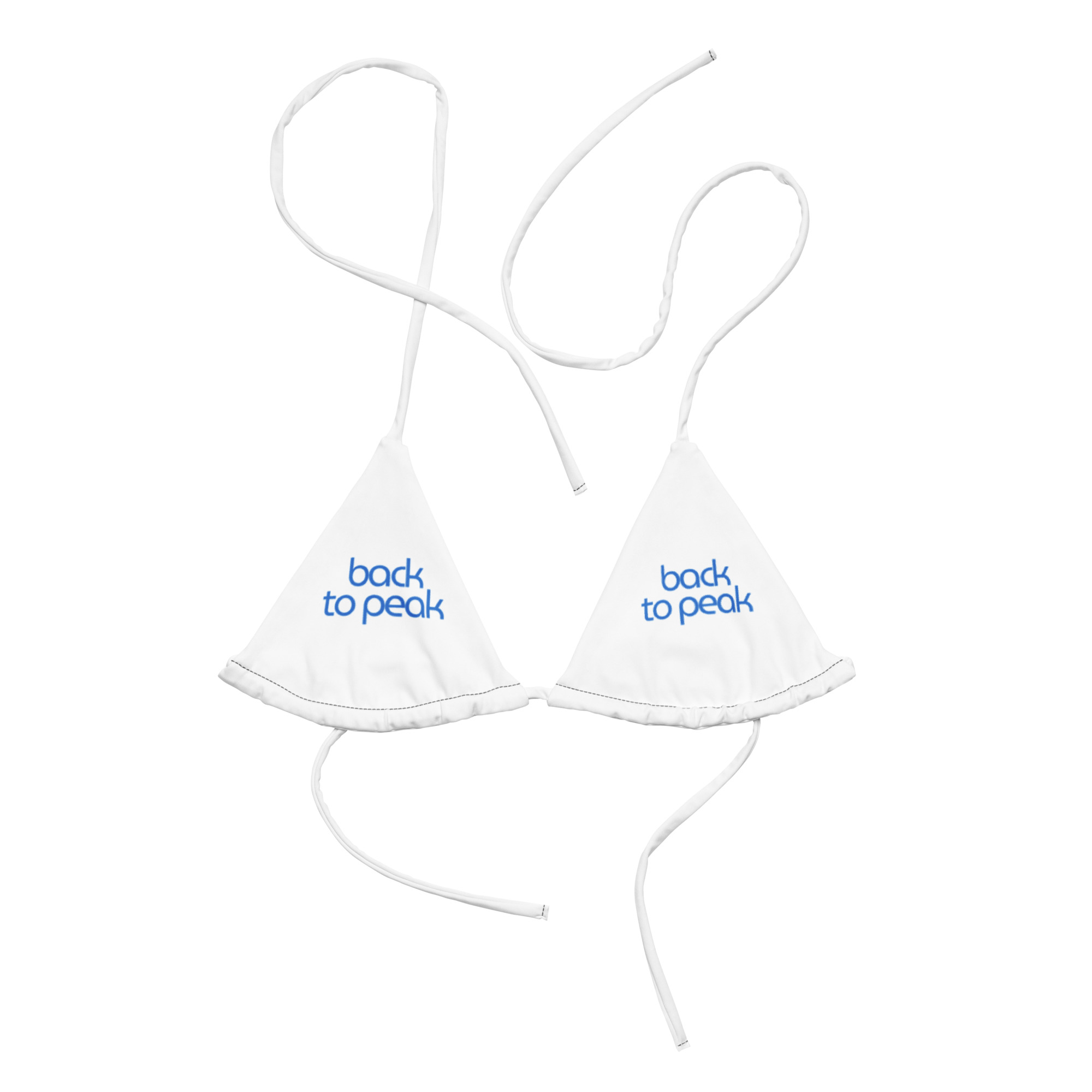 Eco-friendly patterned tie-front bikini top