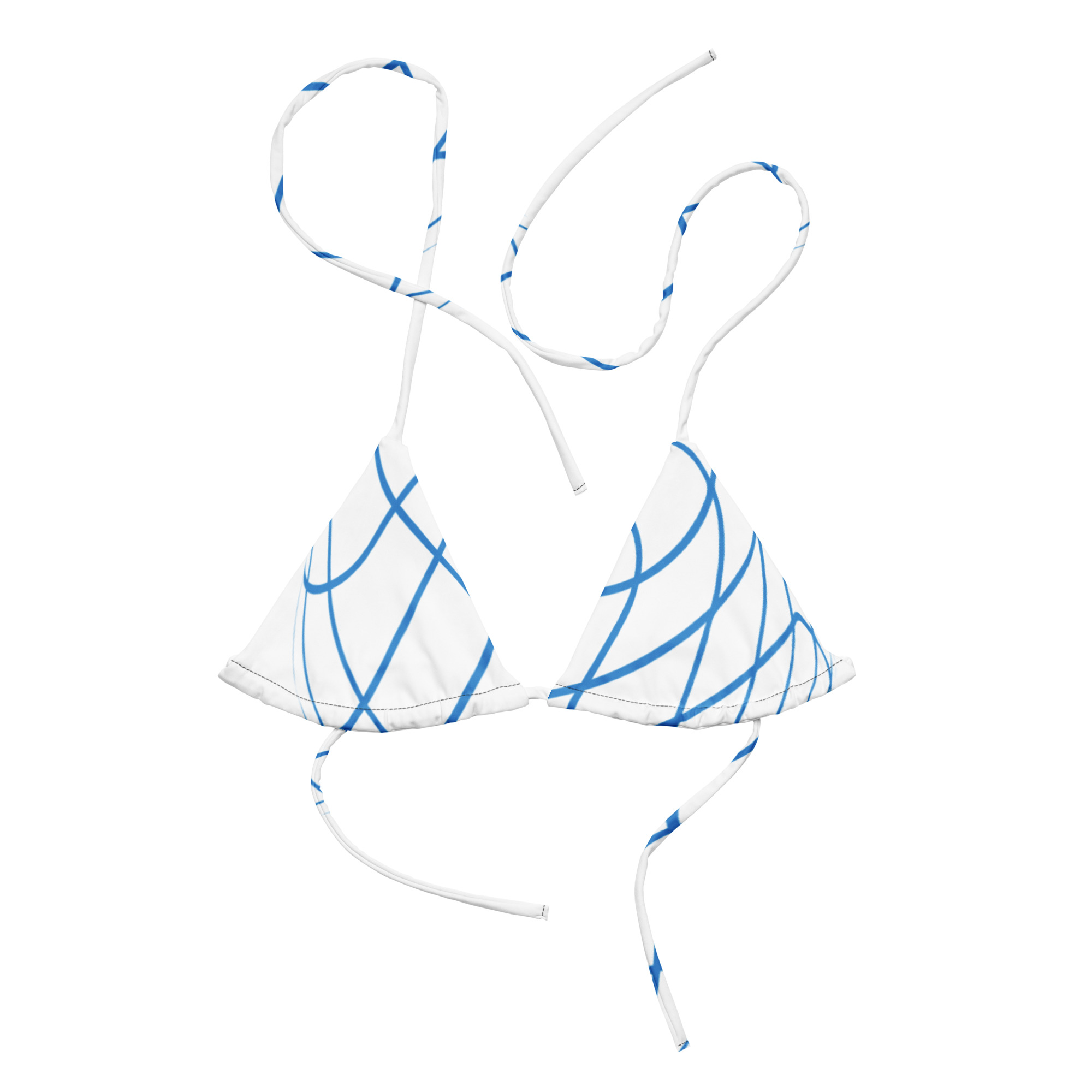 Digital Mesh String Swim Top
