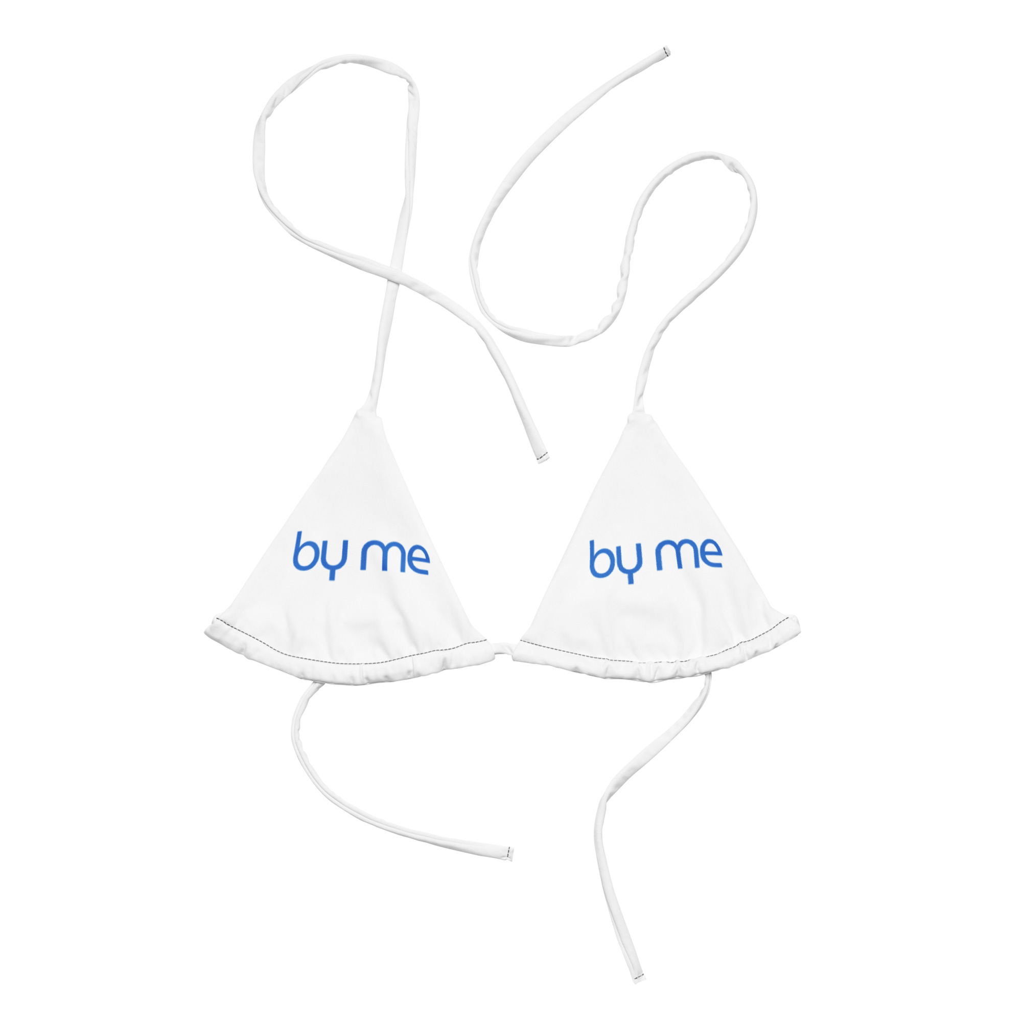 Printed recycled string bikini top