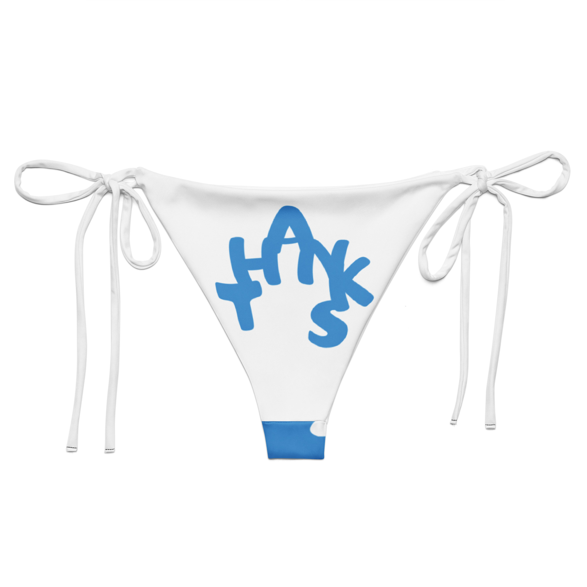 “Thanks” Print String Bikini Bottom