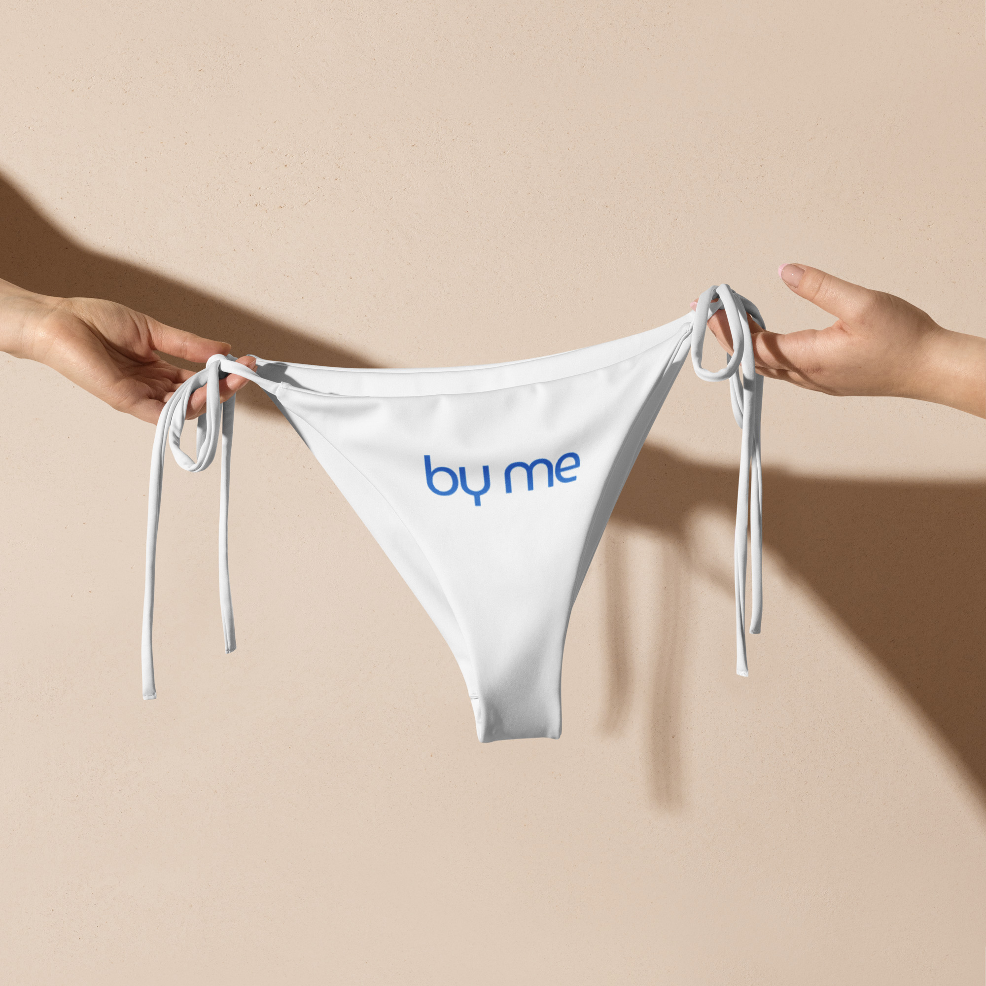 Printed recycled string bikini bottom