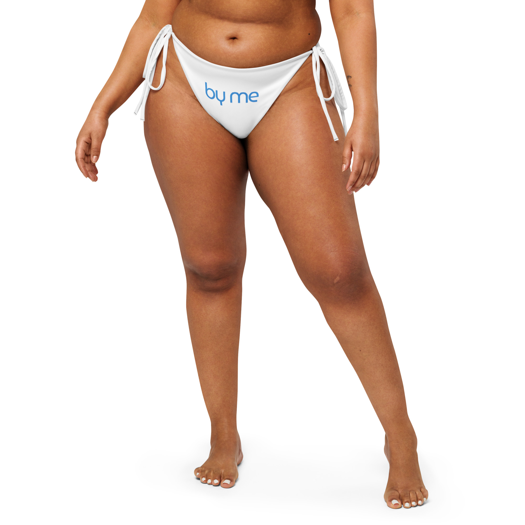 Printed recycled string bikini bottom