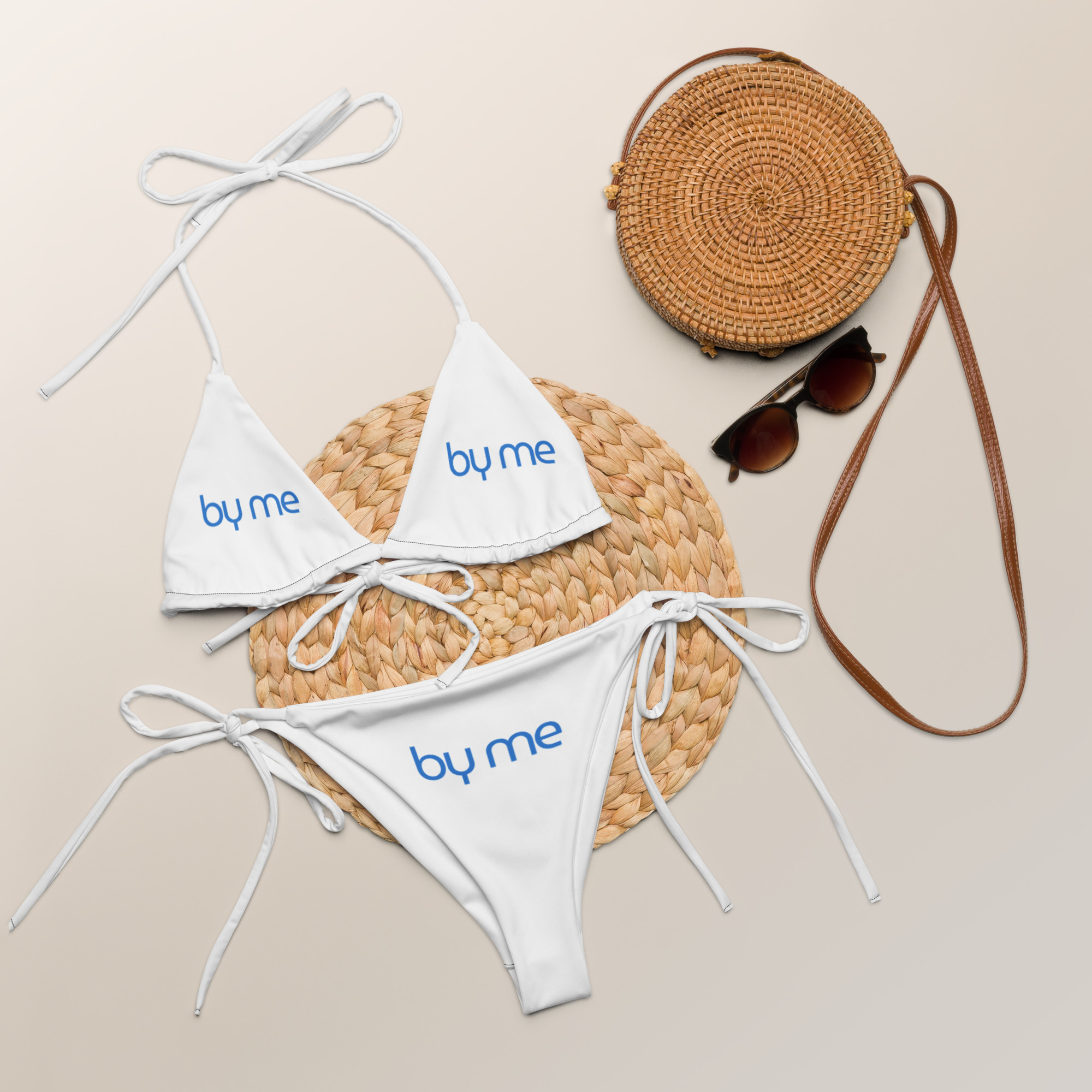 Printed recycled string bikini