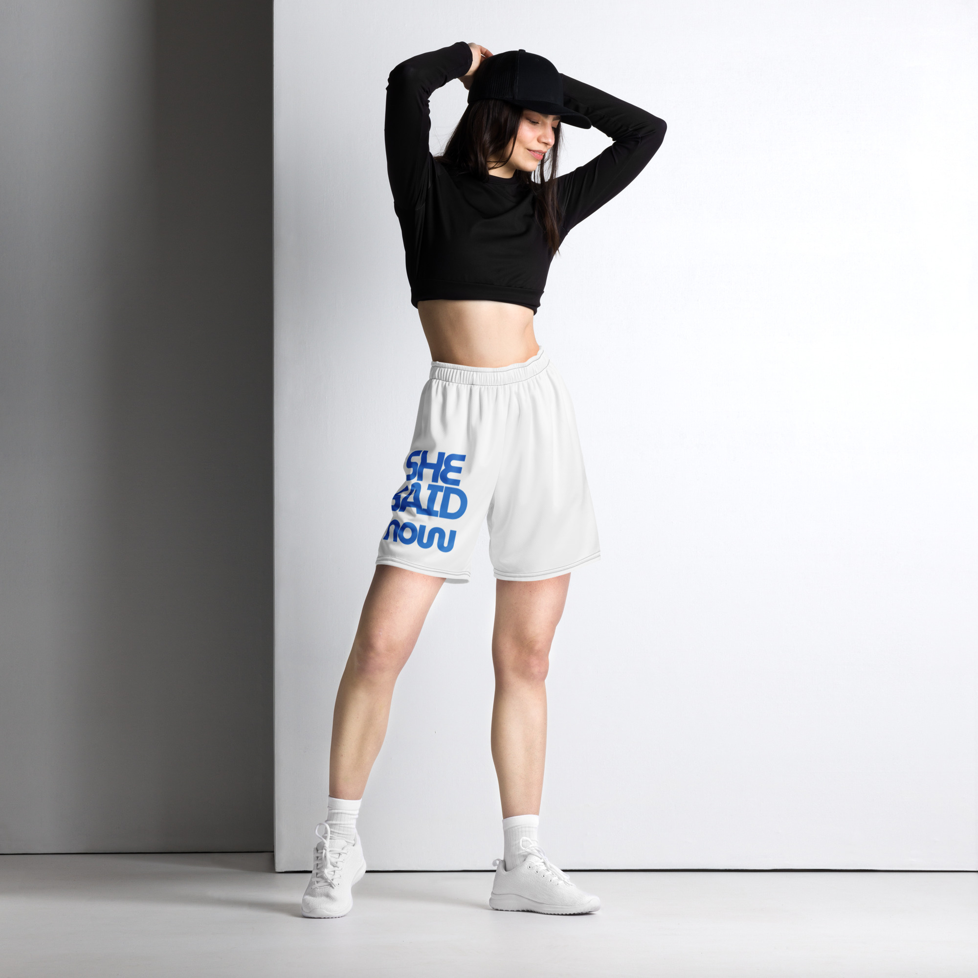 “She Said Now” mesh shorts