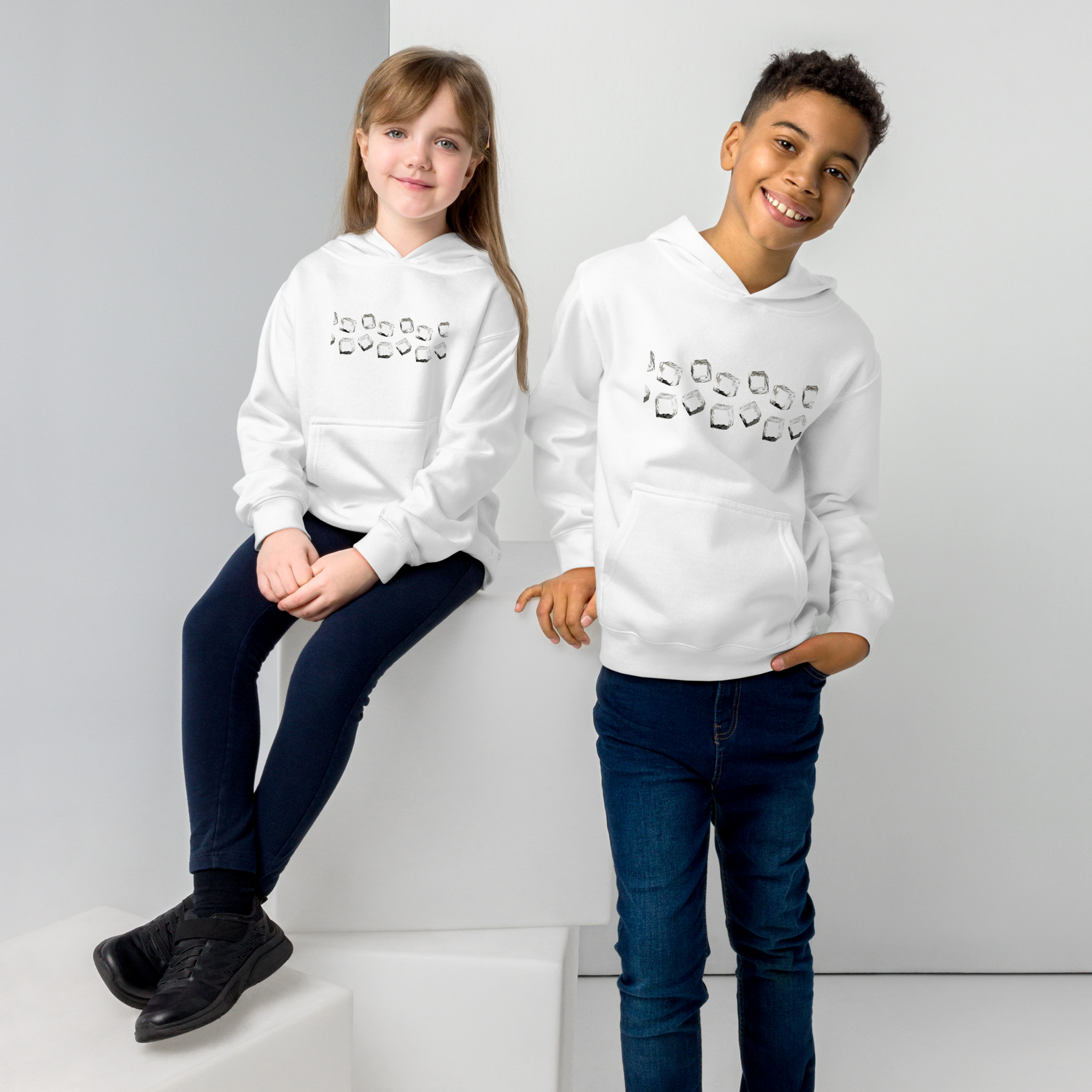 Kids Cozy Cube Scatter Hoodie
