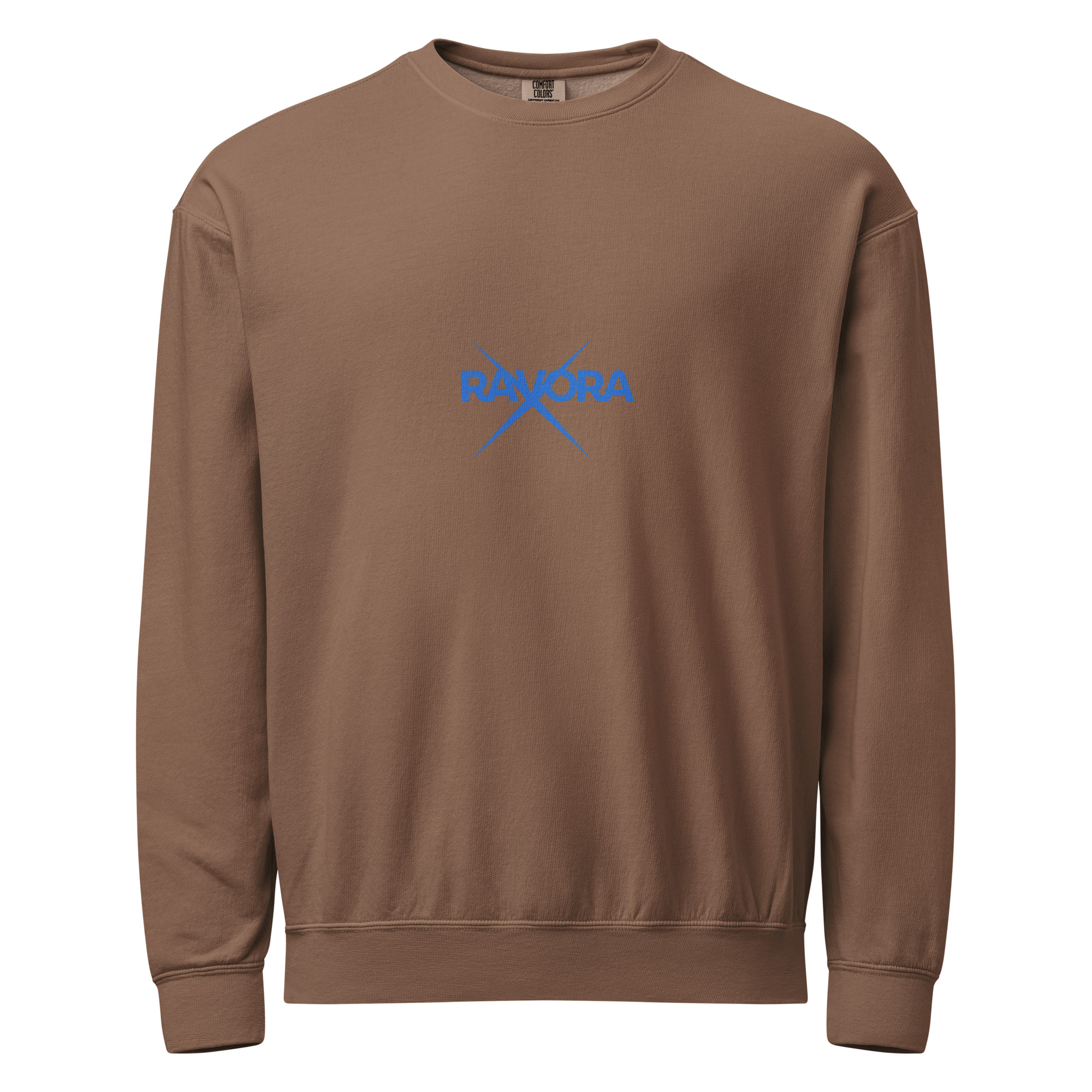 Garment-dyed fleece crewneck sweatshirt