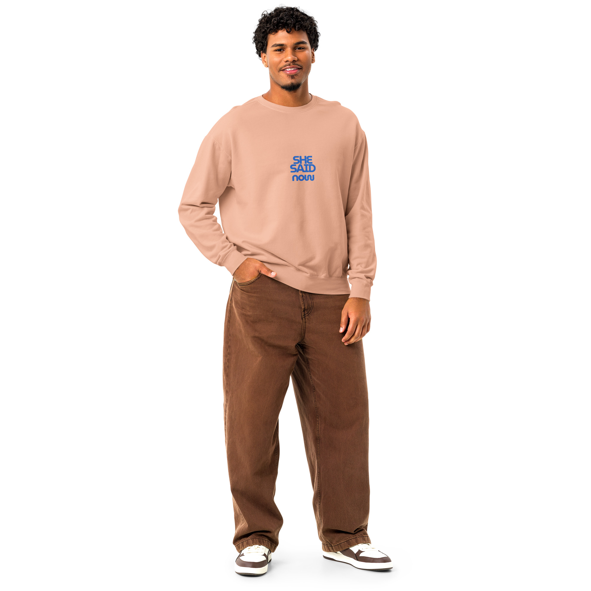 Garment-Dyed Fleece Statement Crew