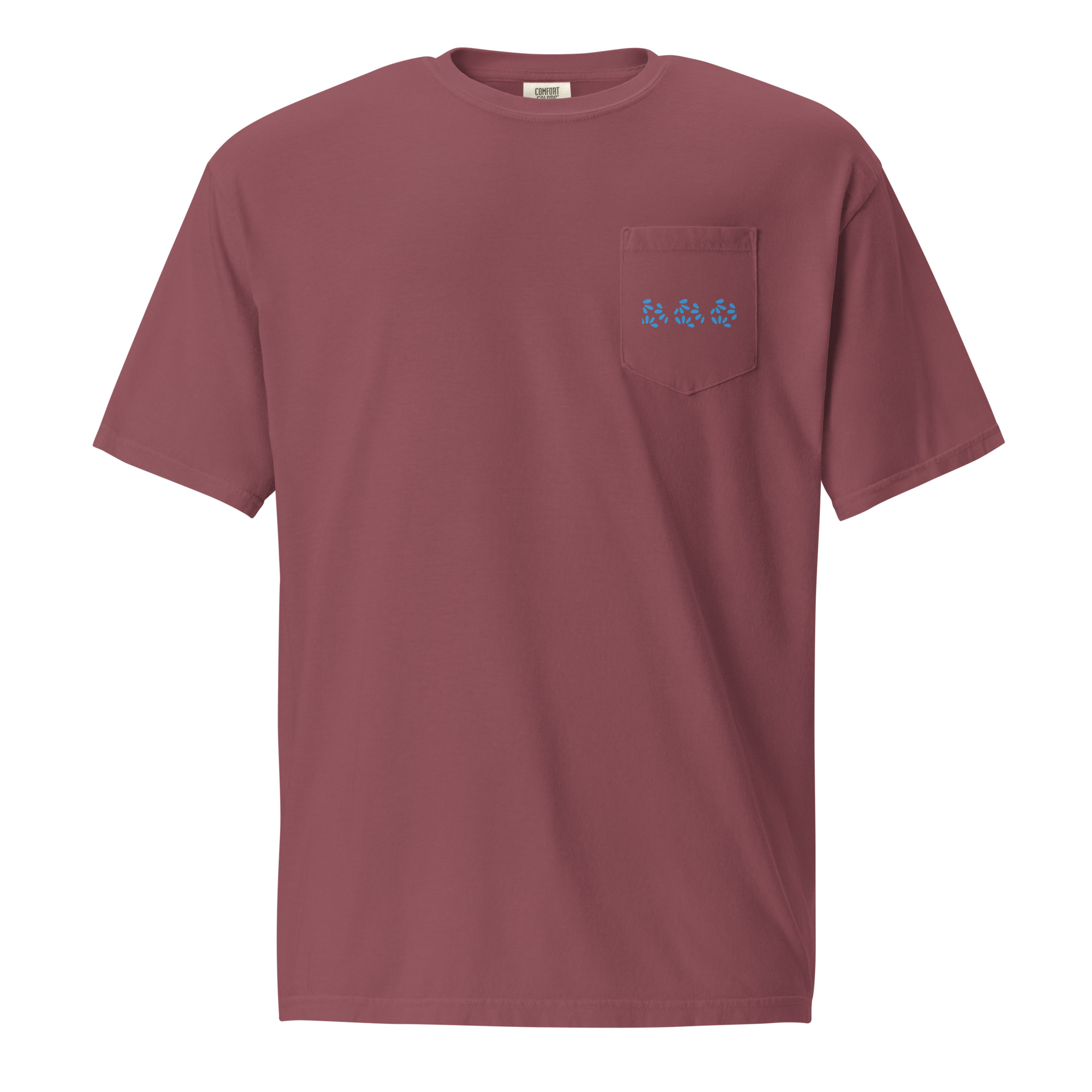 Garment-Dyed Pocket Tee with Petal Scatter Print