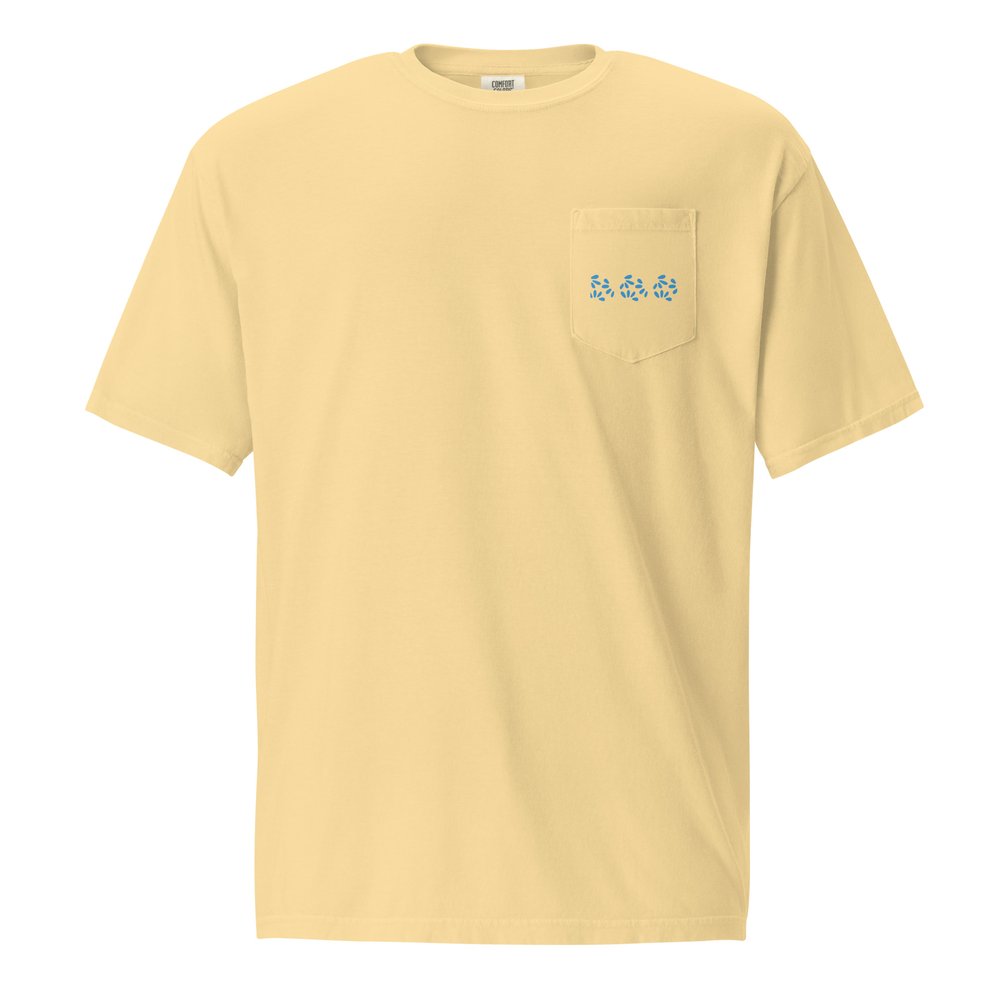 Garment-Dyed Pocket Tee with Petal Scatter Print