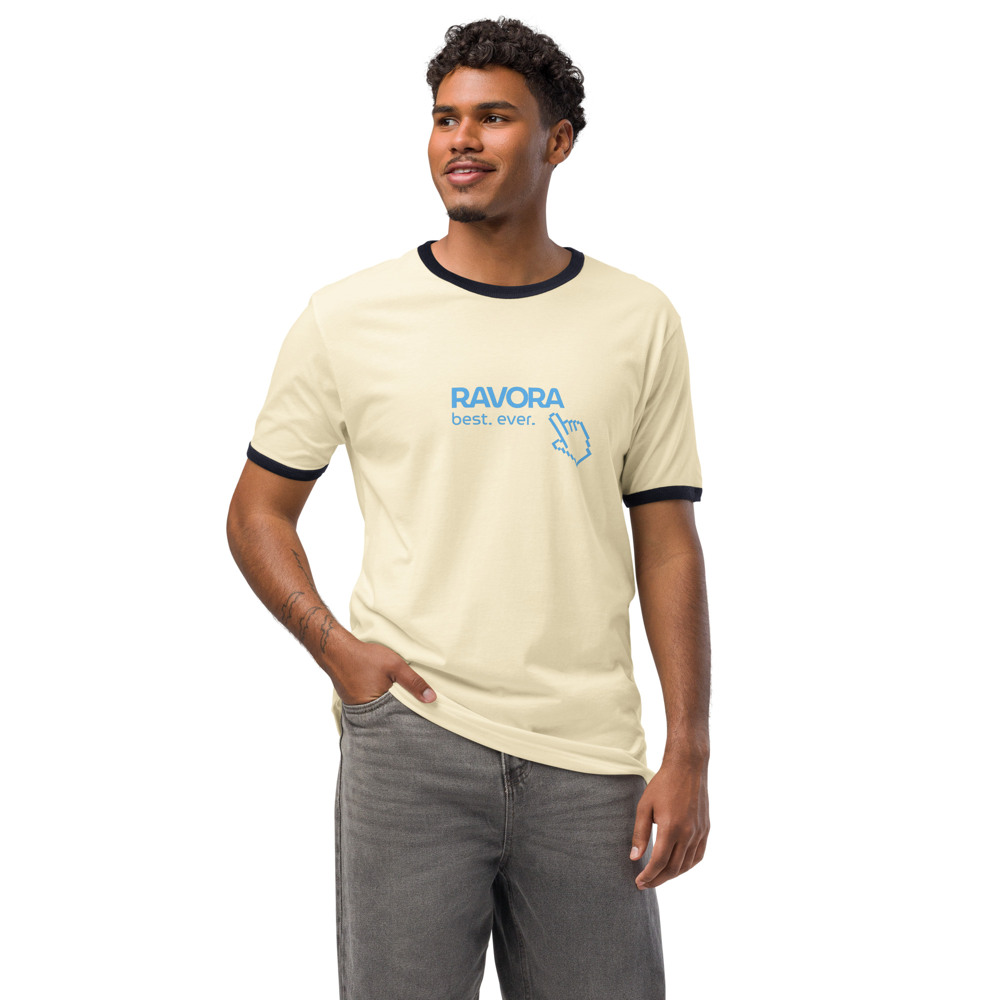 Tonal-Trim Pocketless Tee