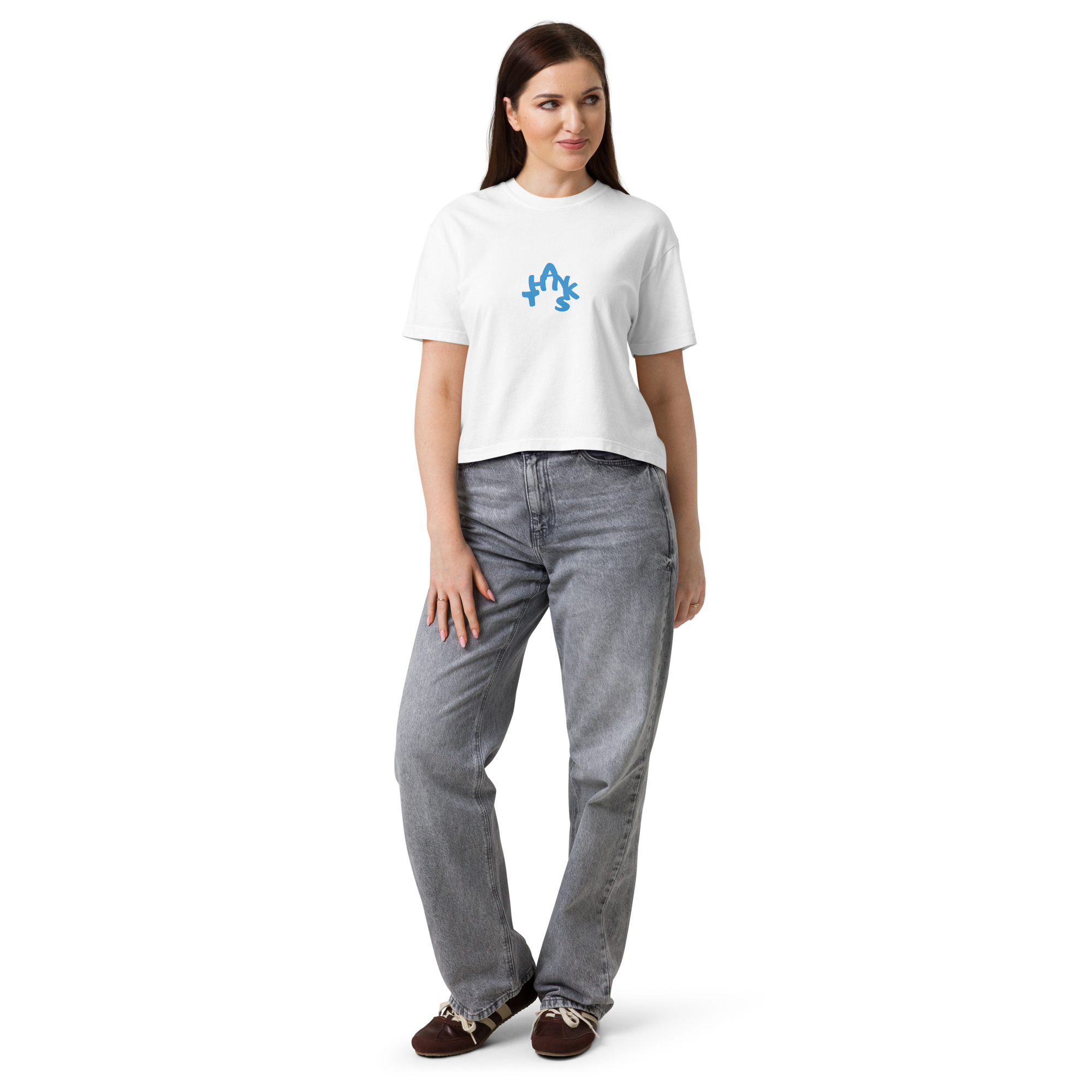 Boxy Fit Handwritten “Thanks” Street Tee