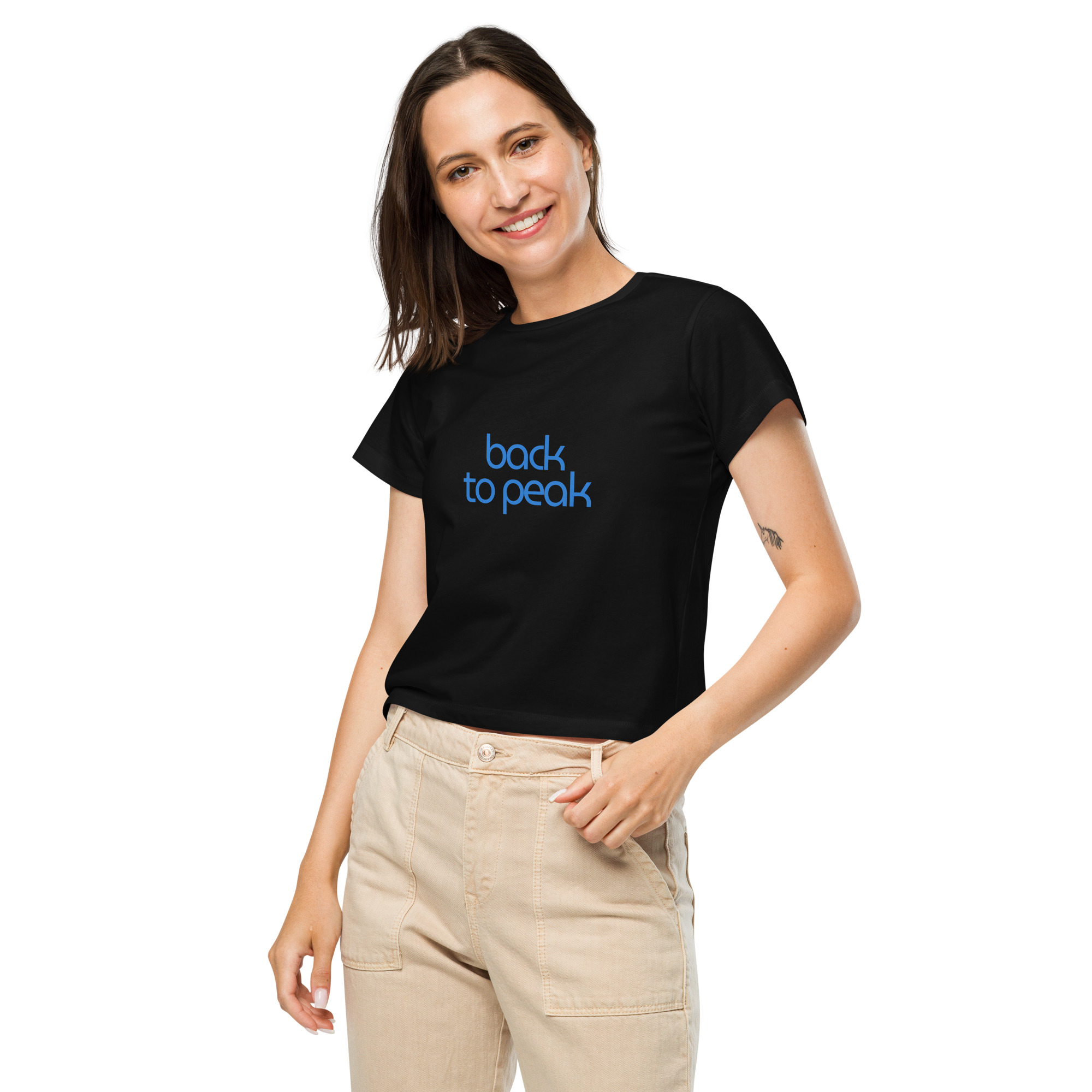 Ladies' high-rise cropped tee