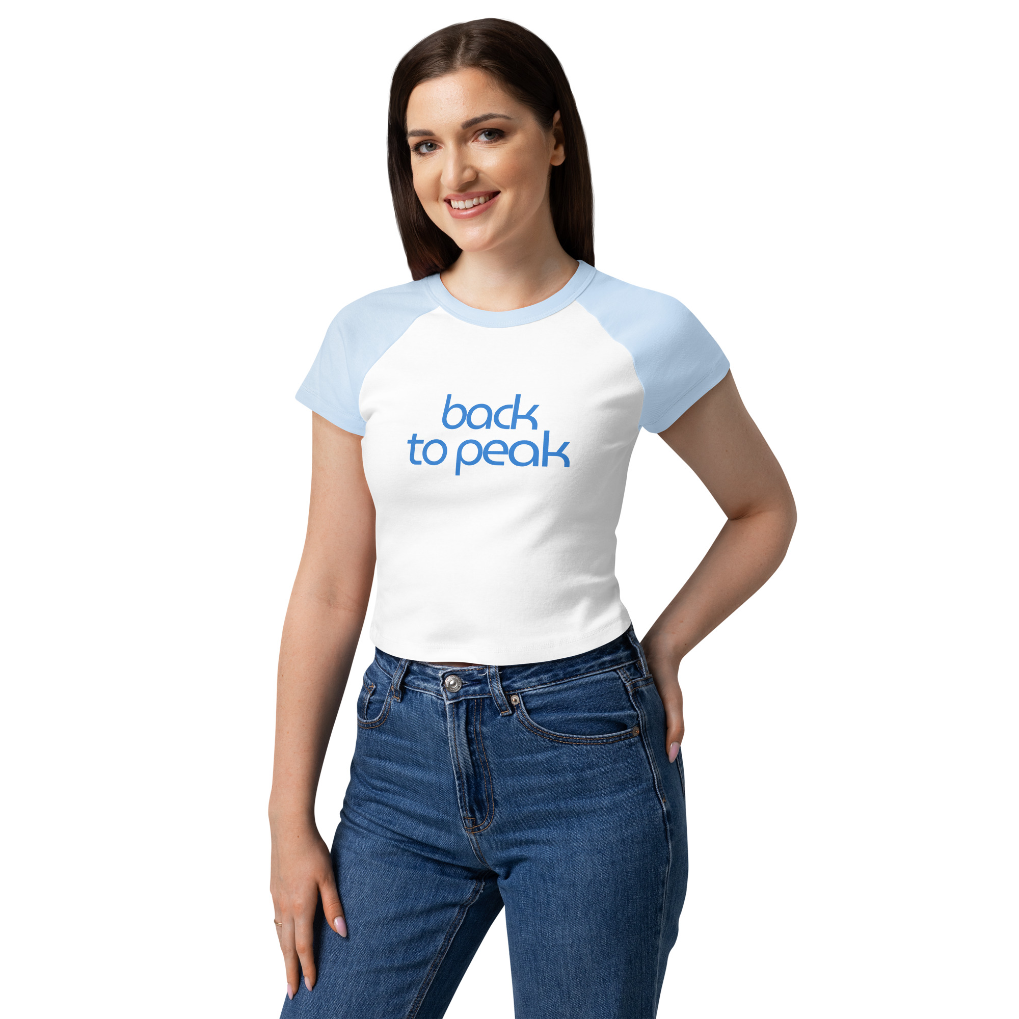 Ladies' slim-fit contrast-sleeve tee