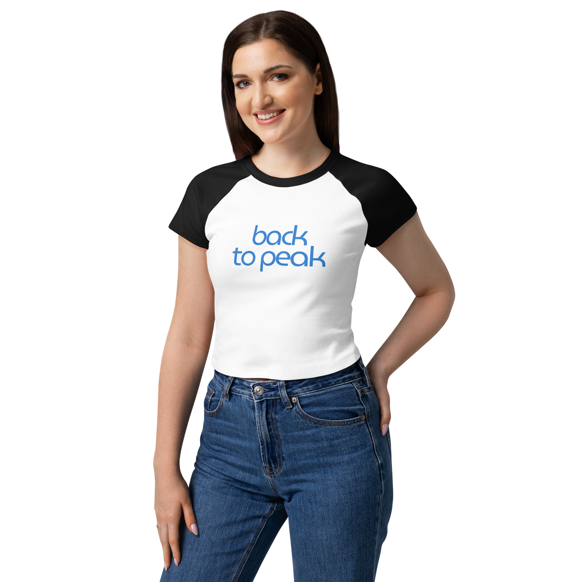 Ladies' slim-fit contrast-sleeve tee