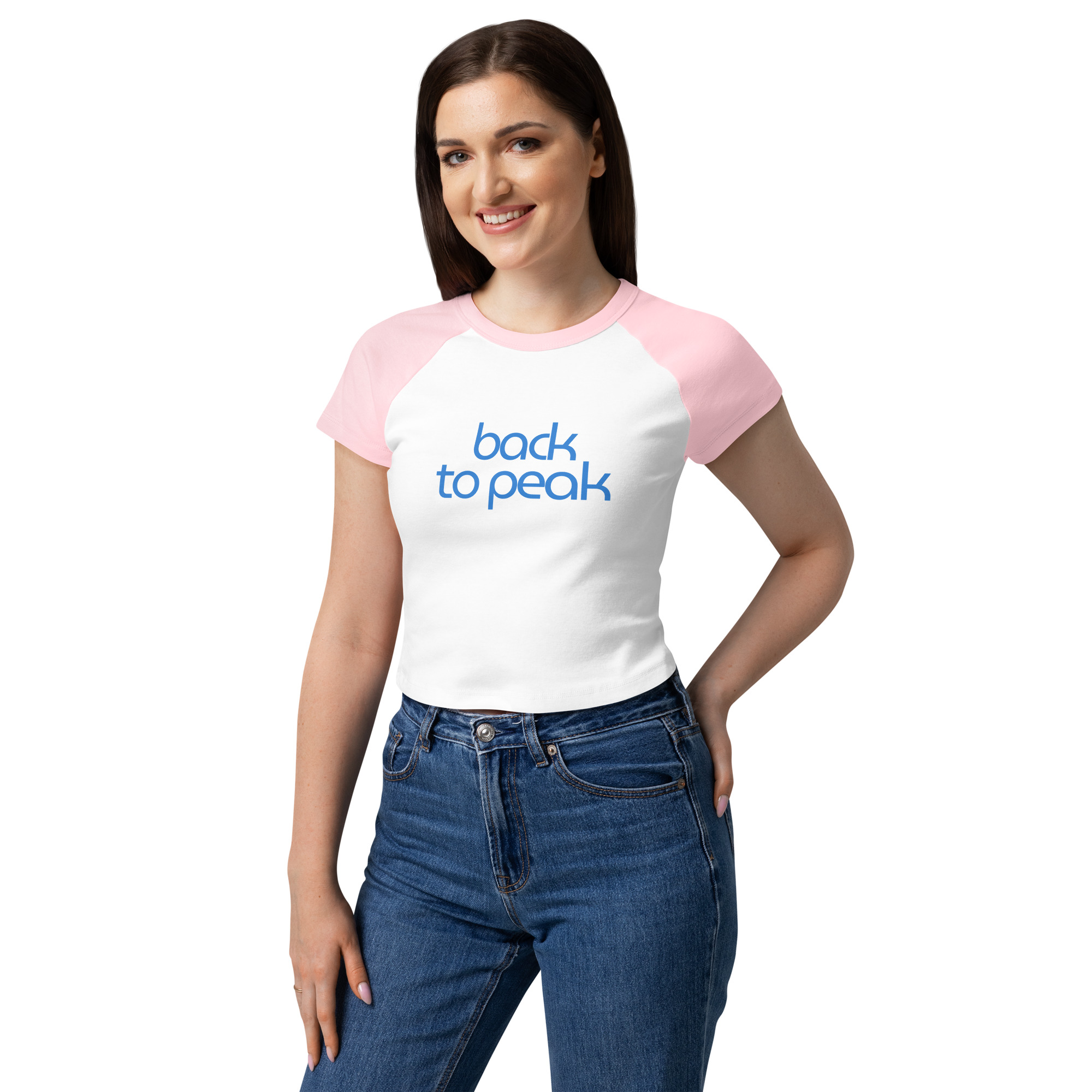 Ladies' slim-fit contrast-sleeve tee