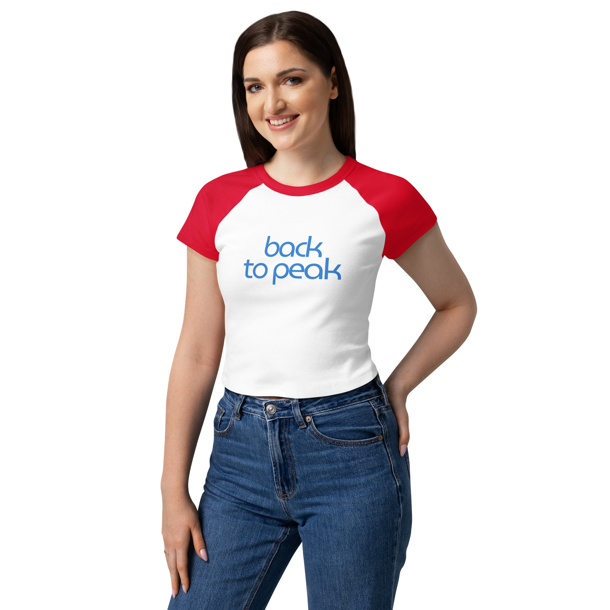 Ladies' slim-fit contrast-sleeve tee