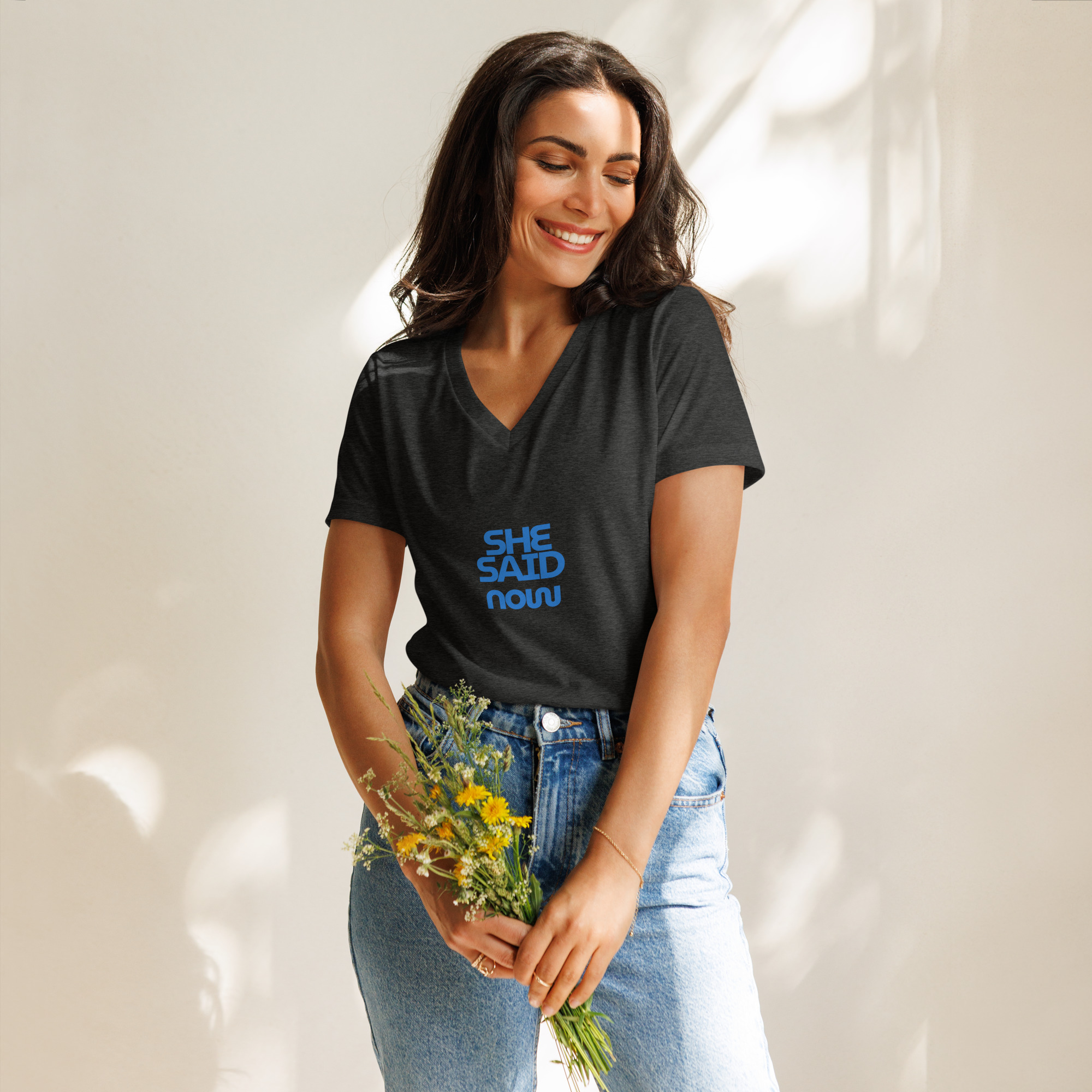 Relaxed V-Neck Statement Tee