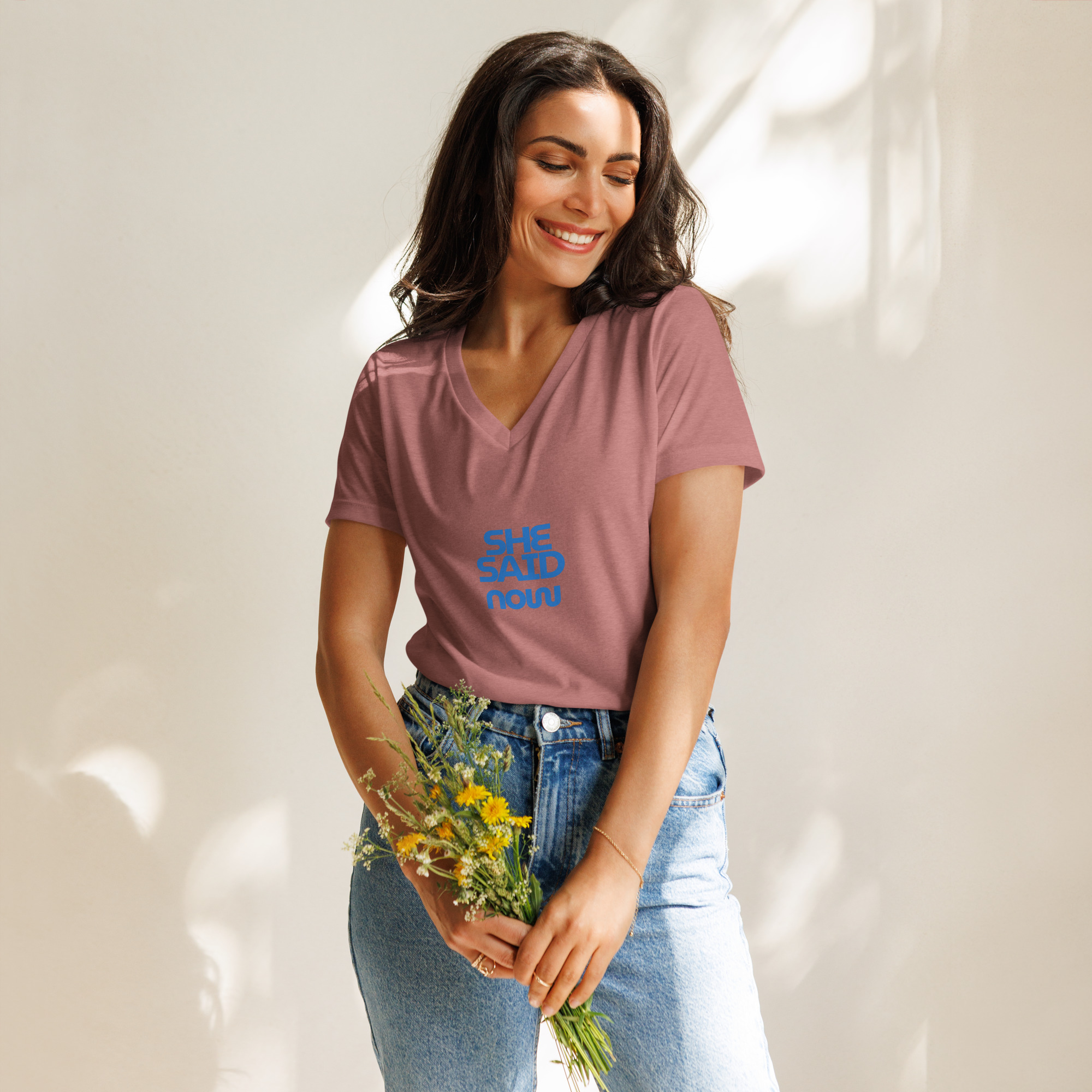 Relaxed V-Neck Statement Tee