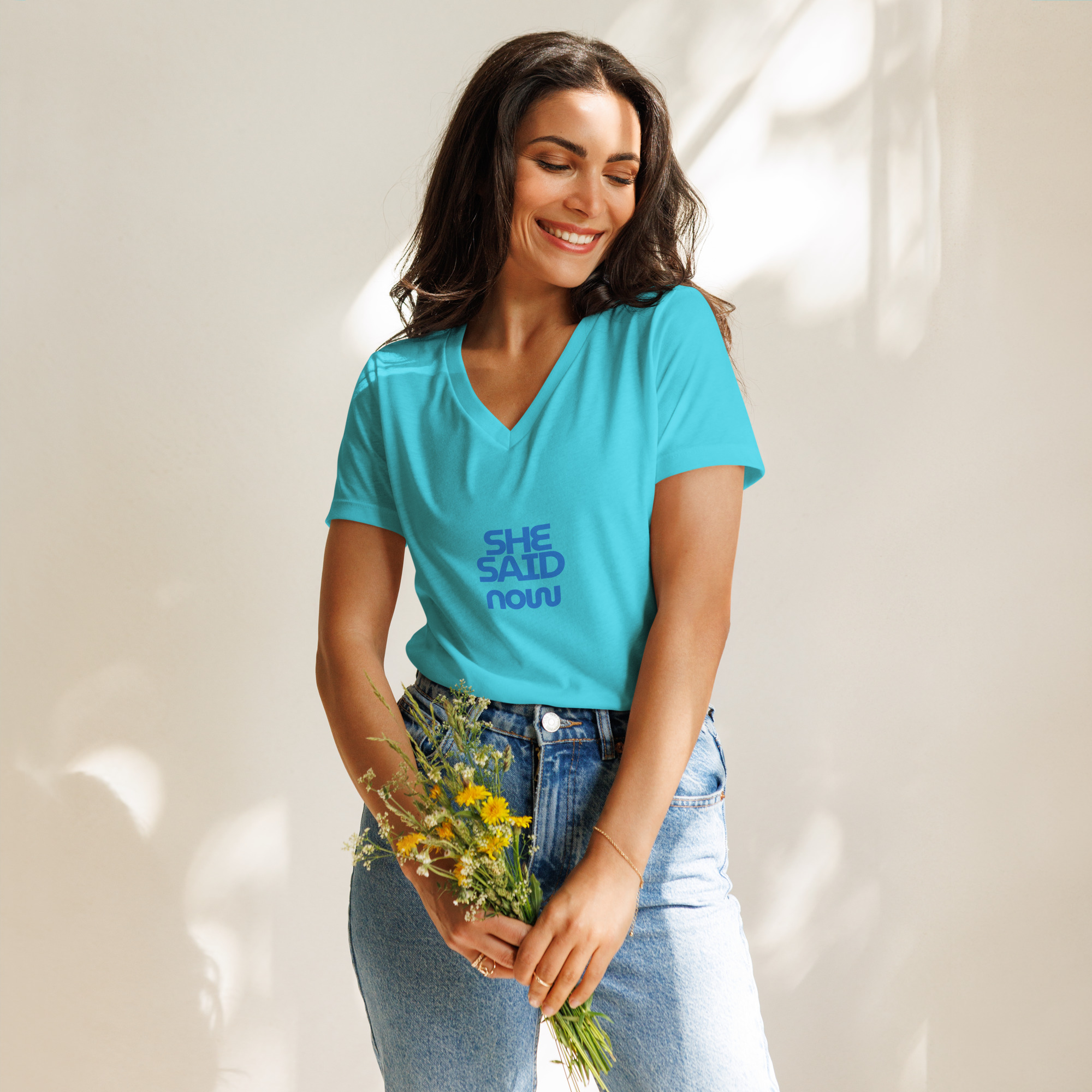 Relaxed V-Neck Statement Tee