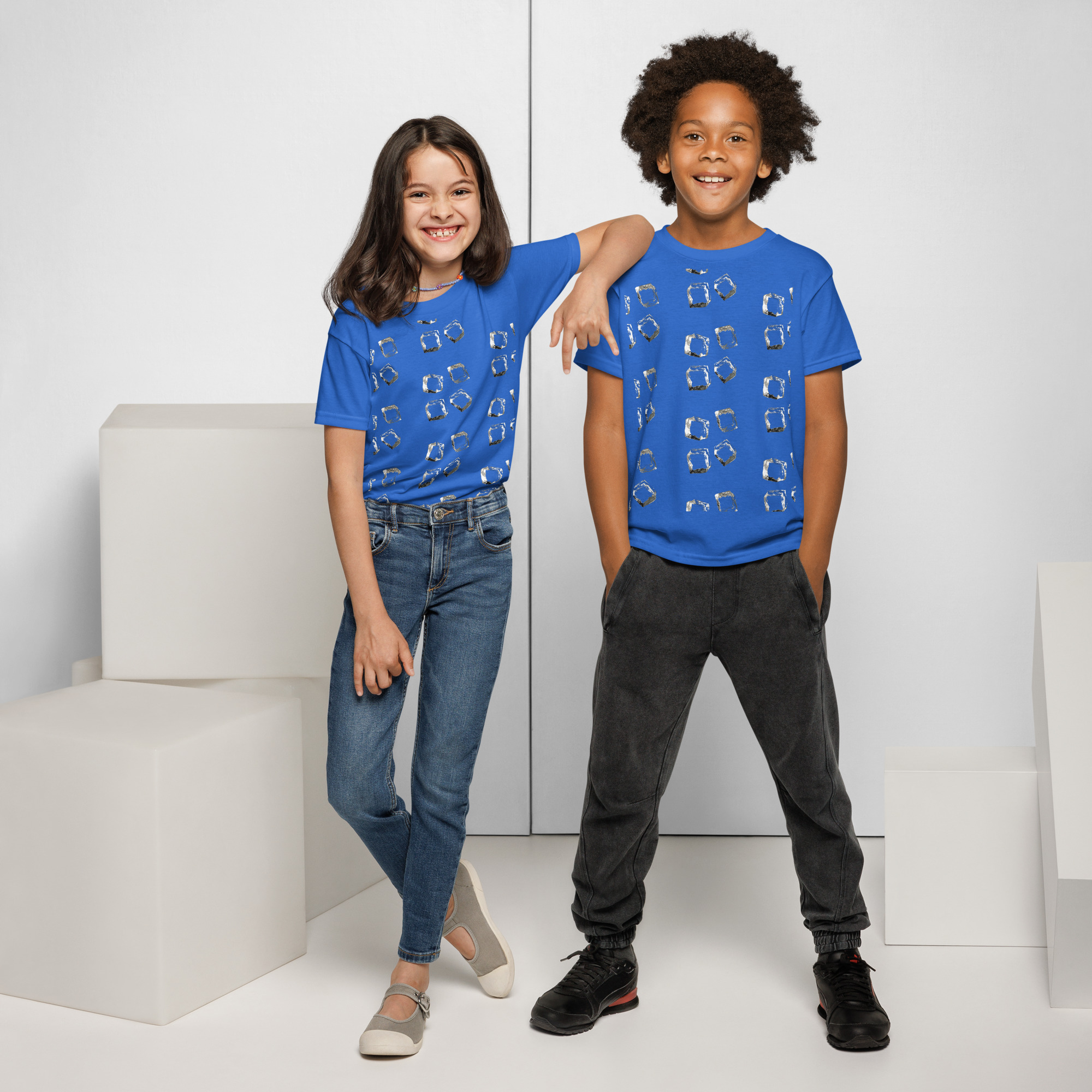 Youth Cool Cube Scatter Graphic Tee